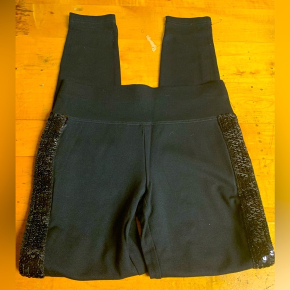 INC International Concepts Pants - INC tuxedo sequined leggings Black size 2